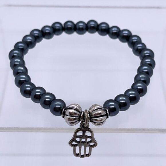 NWT Wool + Pepper Co. Hamsa Charm Beaded Bracelet - Picture 4 of 4